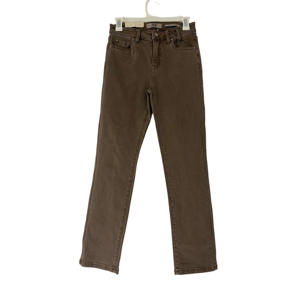 NIC+ZOE Mid Rise Straight Ankle Jeans Acorn Beige Size 28 NWT Denim Pants